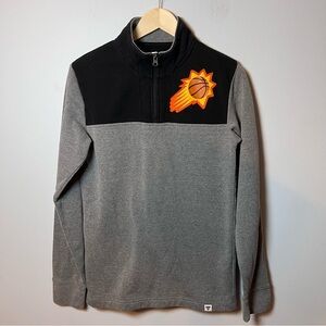 Phoenix Suns 1/4 Zip Pullover Top Men’s S Fanatics Black Gray Colorblock NBA